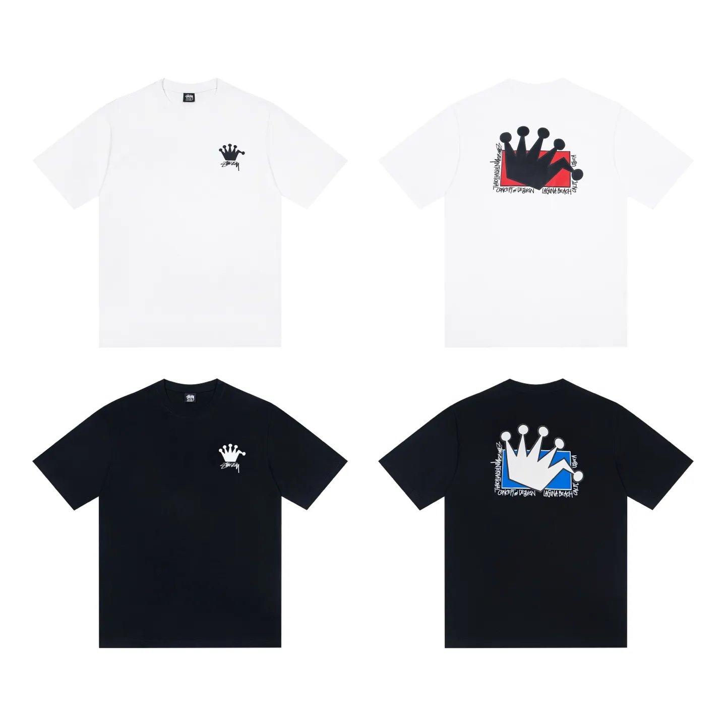 🔥 078# P55 （In Stock ） Stussy T Same Style ：Black White Size：S M L XL ： 260 ：
